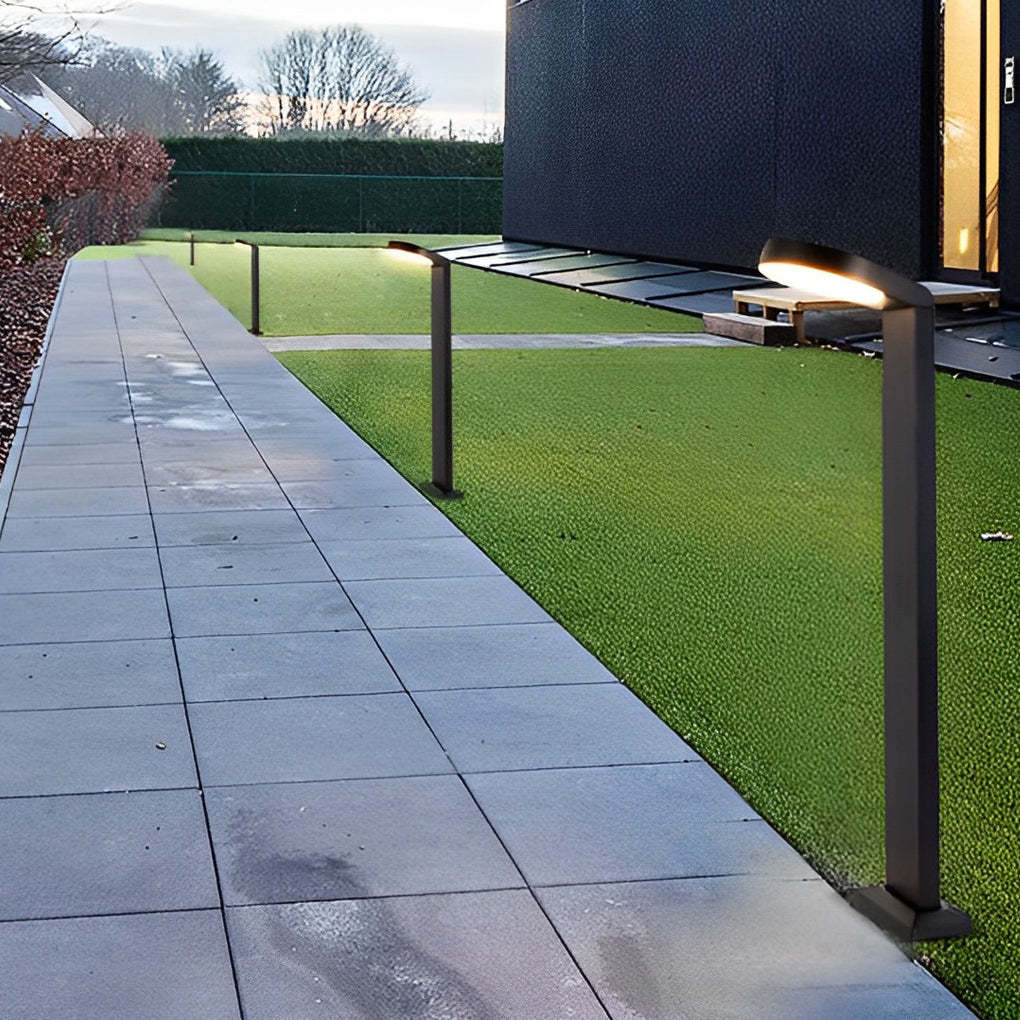 Minimalist Aluminum Waterproof LED Black Modern Lawn Lamp Outdoor Lights-Lighom