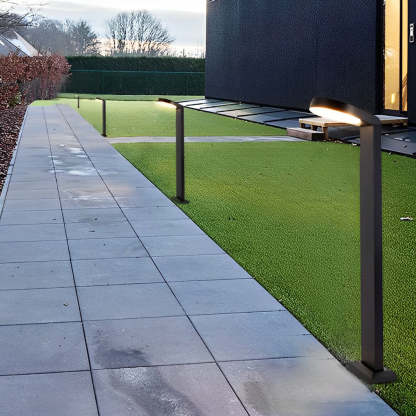 Minimalist Aluminum Waterproof LED Black Modern Lawn Lamp Outdoor Lights-Lighom