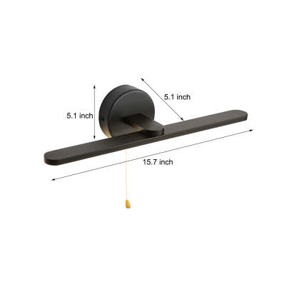 15.74'' Modern LED Linear Vanity Lights with Pull Rope Switch - Bathroom Lighting in Black/Bronze-Lighom