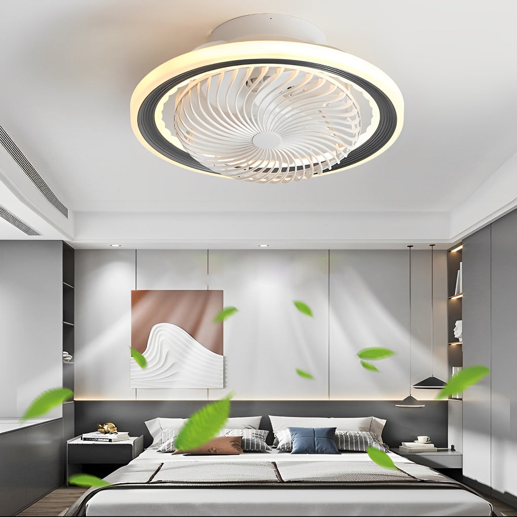 Round Mute Timing LED 3-Step Bladeless Fan