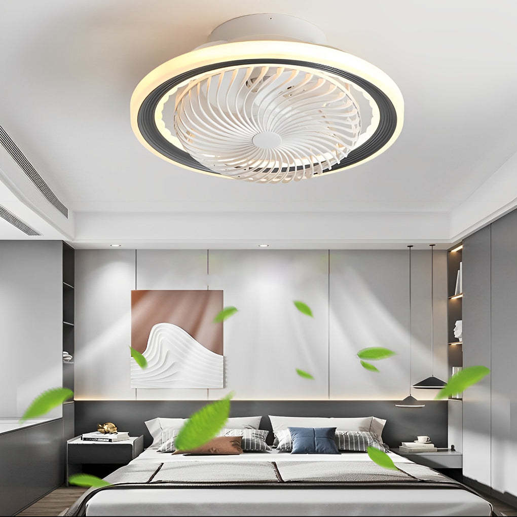 Round Mute Timing LED 3-Step Bladeless Fan