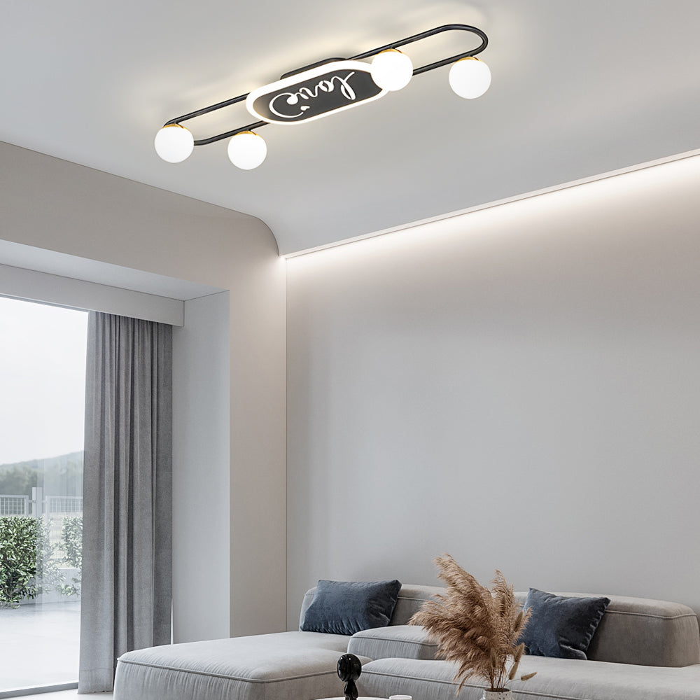 4/6/8-Light Round Acrylic Ball Modern Ceiling Light