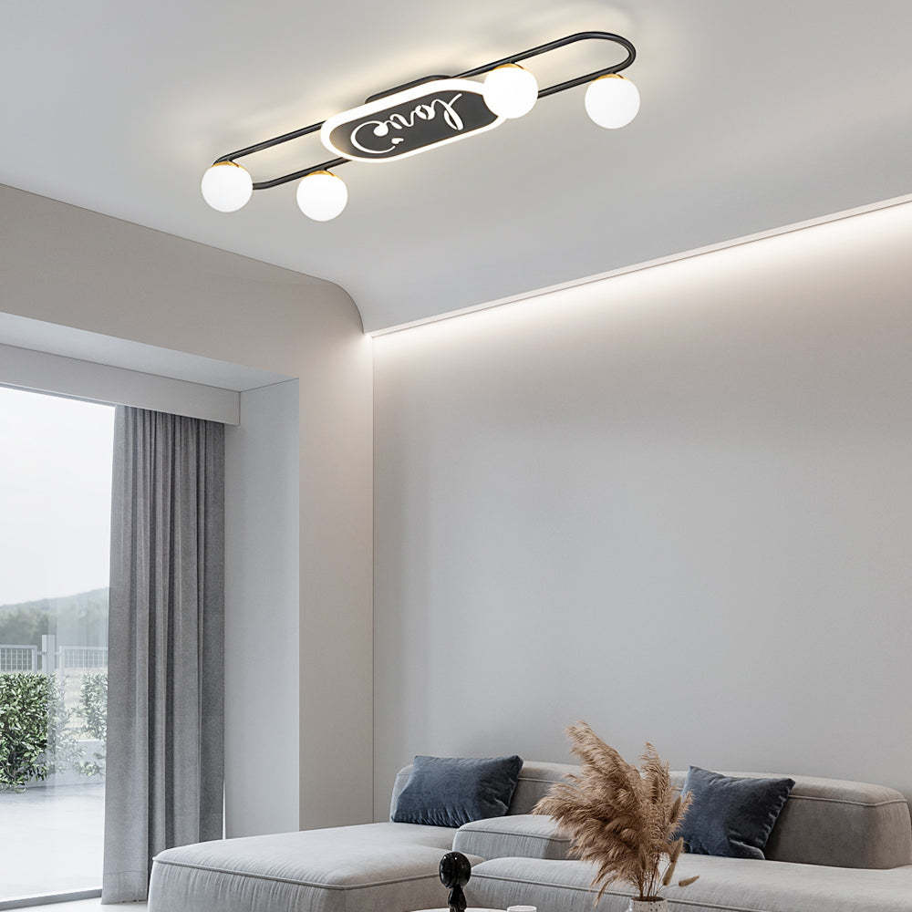 4/6/8-Light Round Acrylic Ball Modern Ceiling Light