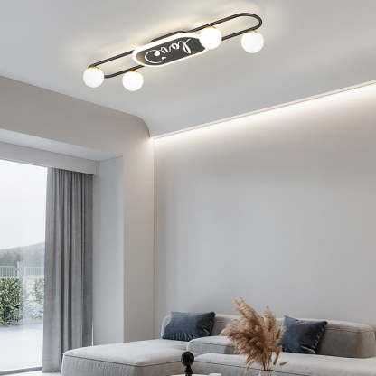 4/6/8-Light Round Acrylic Ball Modern Ceiling Light