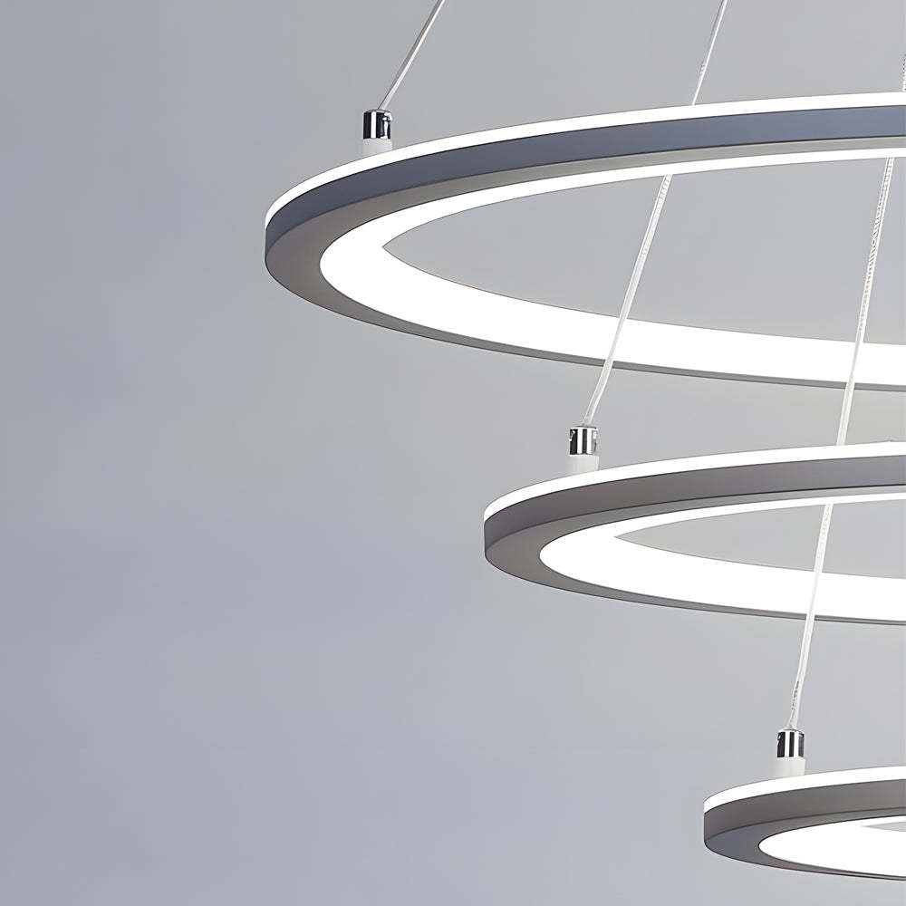 4 Rings Chandelier Light LED Mid-century Chandeliers with Remote-Lighom