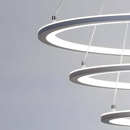 4 Rings Chandelier Light LED Mid-century Chandeliers with Remote-Lighom