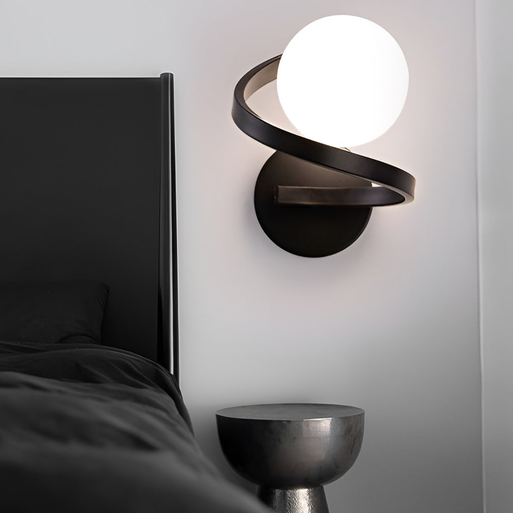 Electroplated Creative Curved Metal LED Modern Wall Sconce Lighting-Lighom