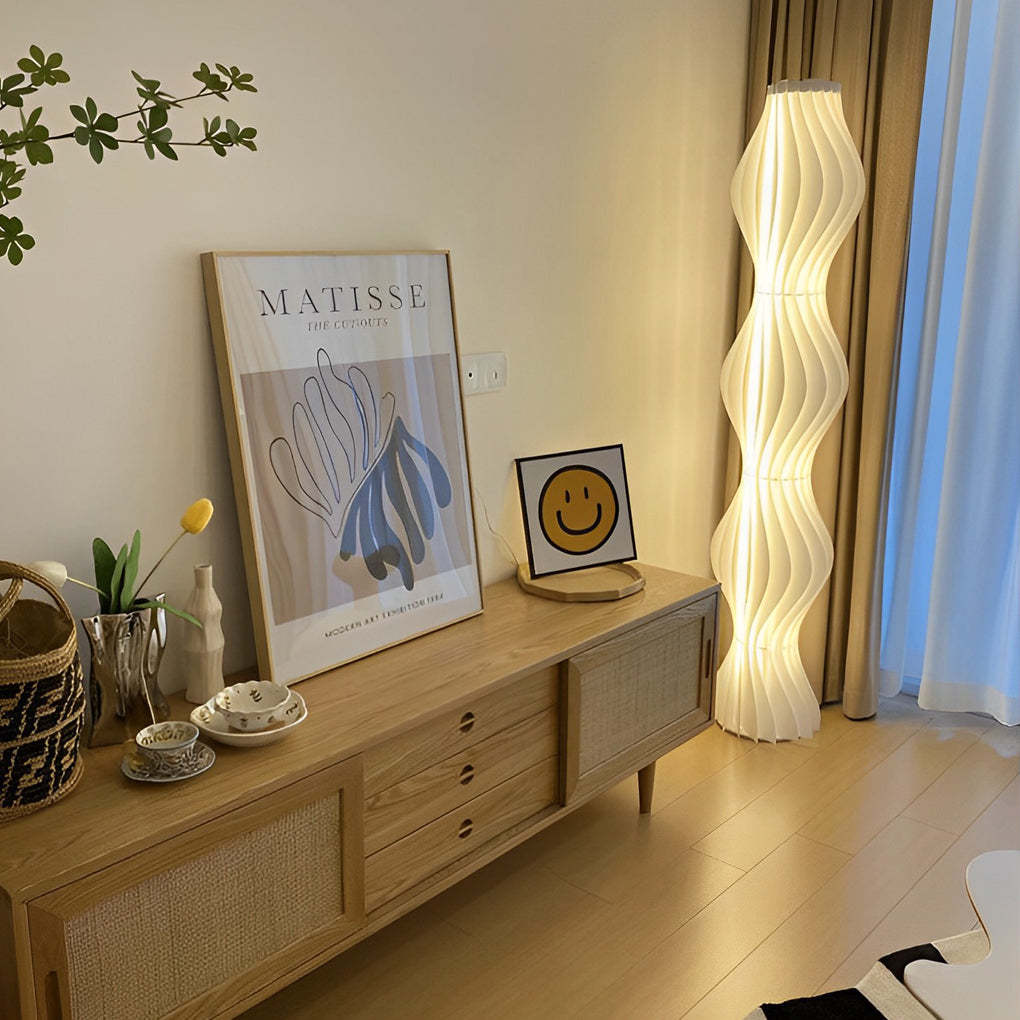 Modern Coastal LED Wavy Floor Lamp-Lighom