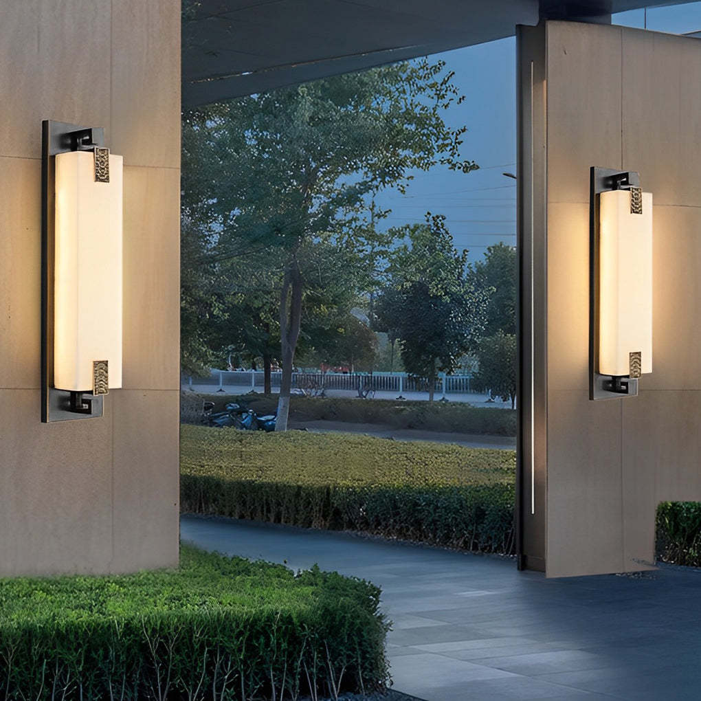 Outdoor Waterproof LED Copper Retro Exterior Wall Lights Sconces Lighting-Lighom