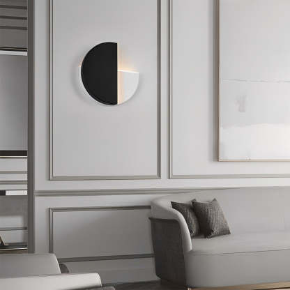 Circular 350 Degree Rotatable Black Nordic Wall Sconce