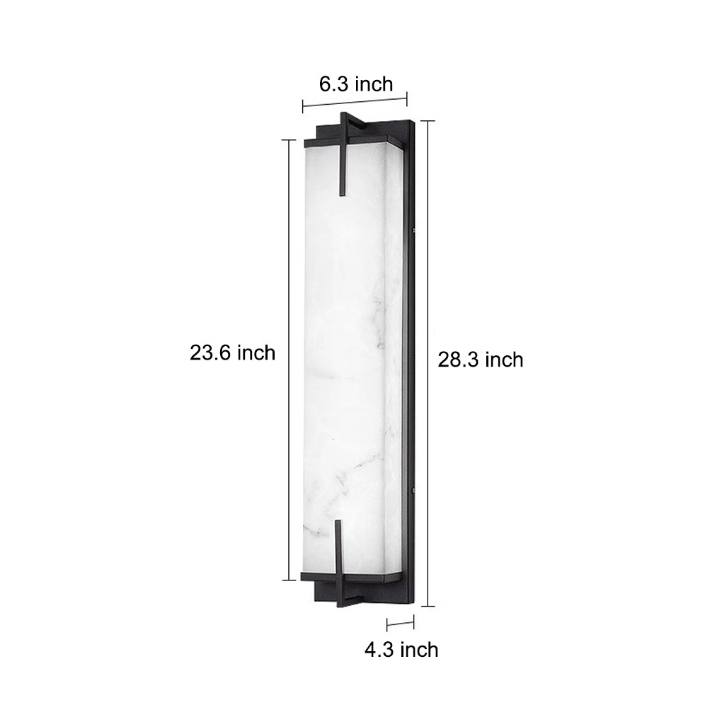 Resin Rectangular Waterproof LED Black Modern Outdoor Sconce Lighting-Lighom