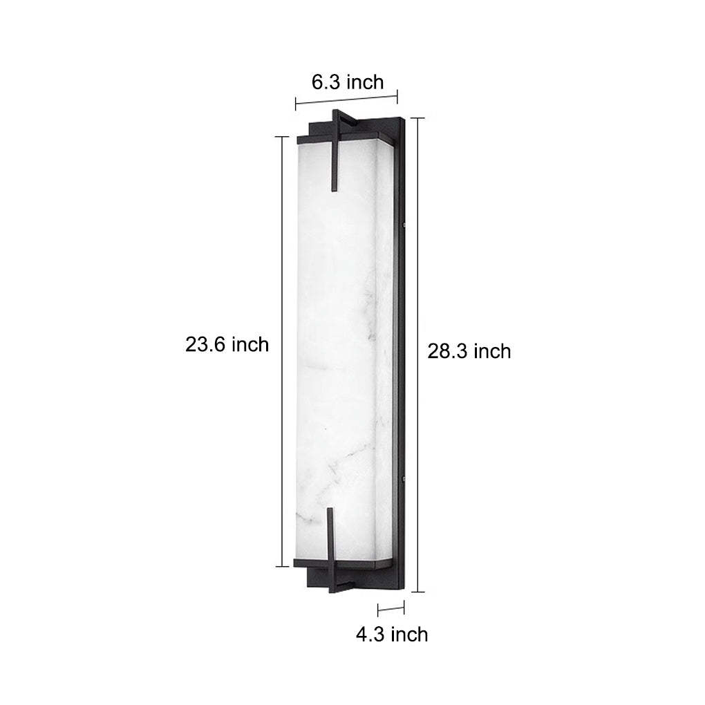 Resin Rectangular Waterproof LED Black Modern Outdoor Sconce Lighting-Lighom