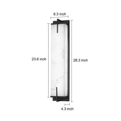 Resin Rectangular Waterproof LED Black Modern Outdoor Sconce Lighting-Lighom
