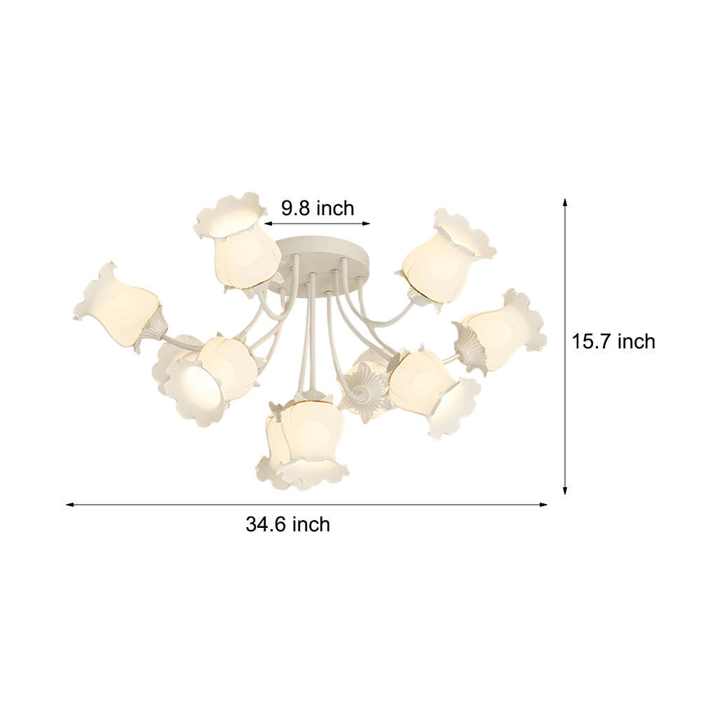 White Flower Dimmable Modern Ceiling Light - Green