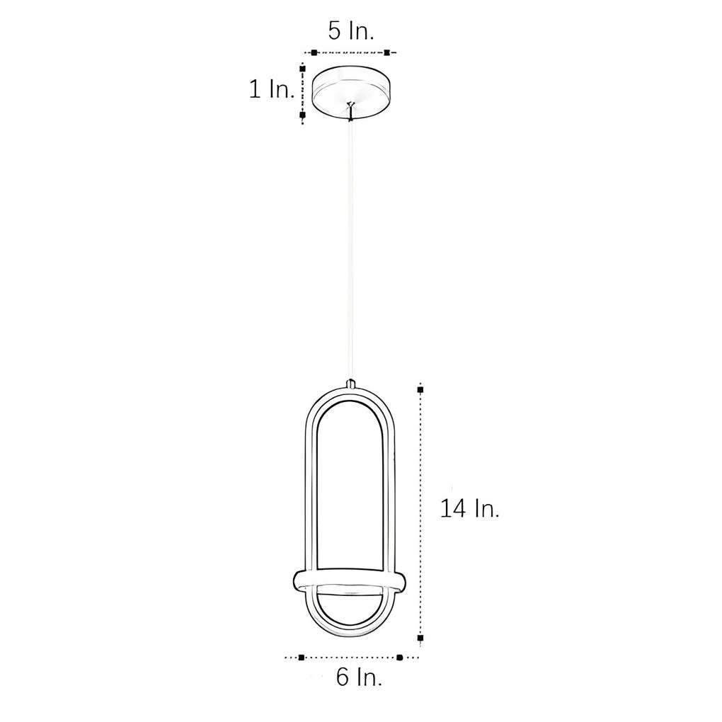 Artistic Rounded Rectangle LED Modern Pendant Lighting Kitchen Island Lighting-Lighom