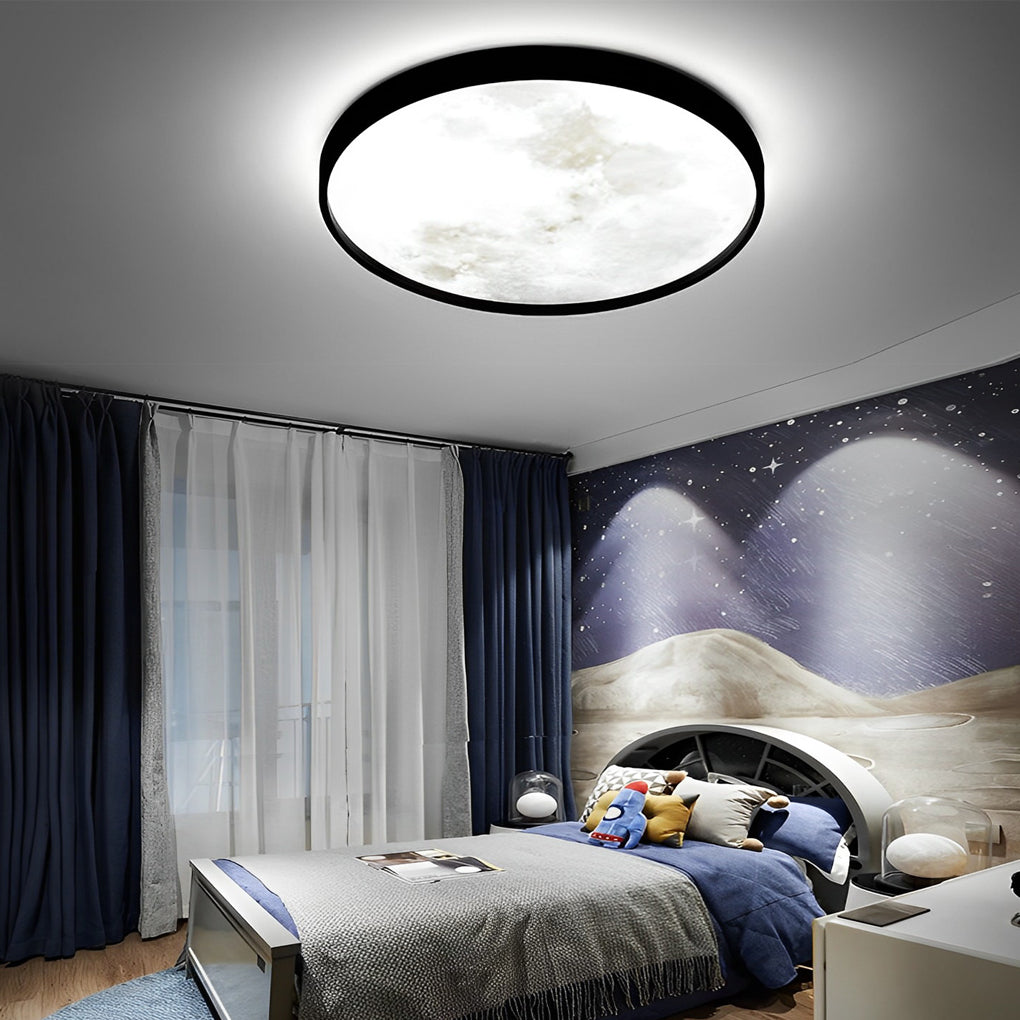 Moon Dimmable LED Modern Flush Mount Light
