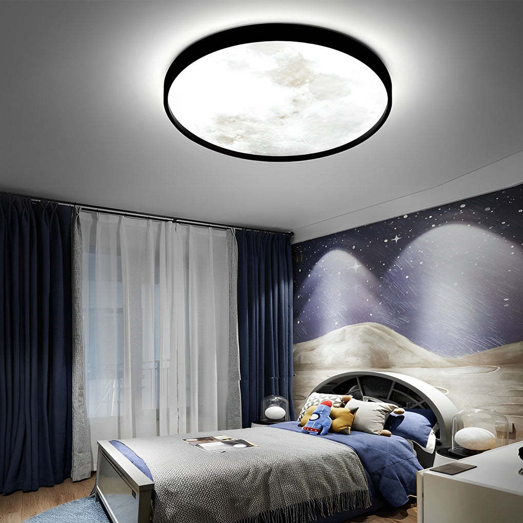 Moon Dimmable LED Modern Flush Mount Light