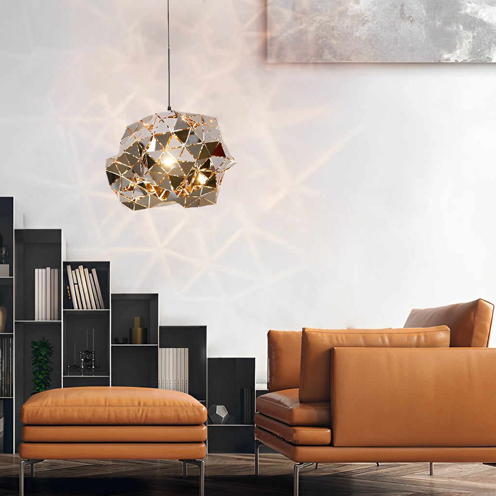 Lighom stainless postmodern steel pendant lighting for dining room — 11.8" L x 11.8" W
