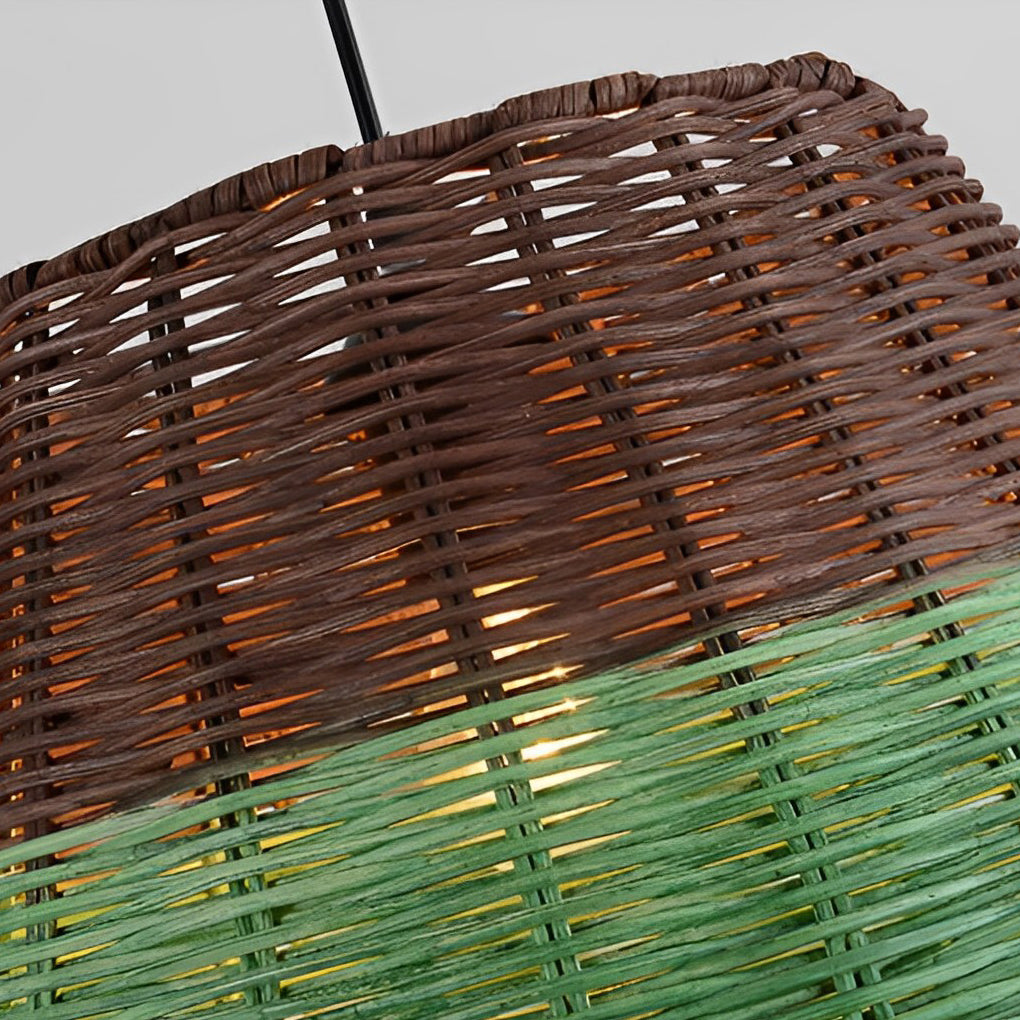 Retro Rattan Industrial Pendant Chandelier