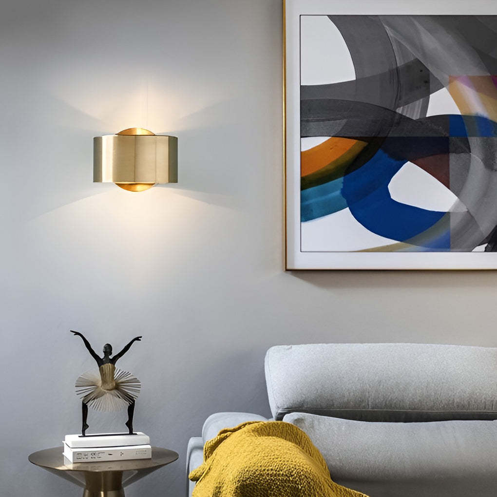 Circular Up and Down Lights Gold Nordic Wall Lamp Wall Sconce Lighting-Lighom