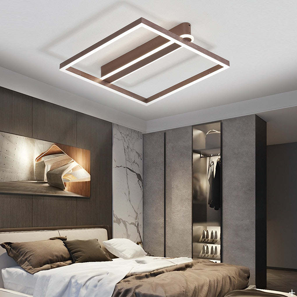 Square Double Frame Metal Aluminum LED Nordic Ceiling Light