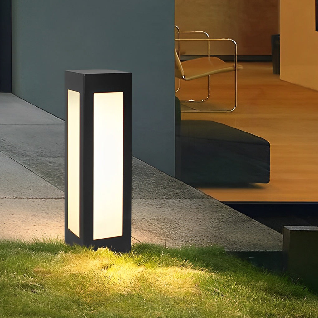 Modern Black Solar Bollard Waterproof LED Outdoor Light