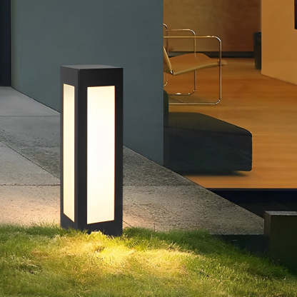 Modern Black Solar Bollard Waterproof LED Outdoor Light