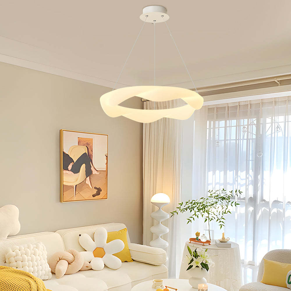Cream Style Designer Ring Dimmable Modern Chandelier