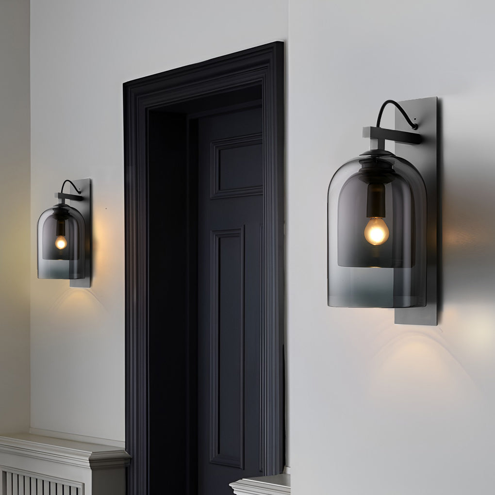 Minimalist Glass Iron Nordic Plug in Wall Lamp Wall Sconce Lighting-Lighom