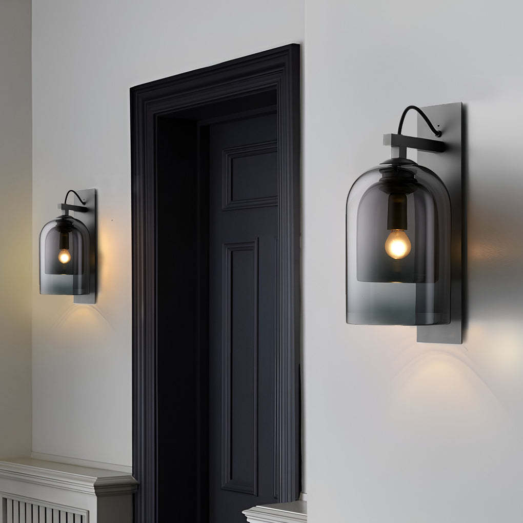 Minimalist Glass Iron Nordic Plug in Wall Lamp Wall Sconce Lighting-Lighom