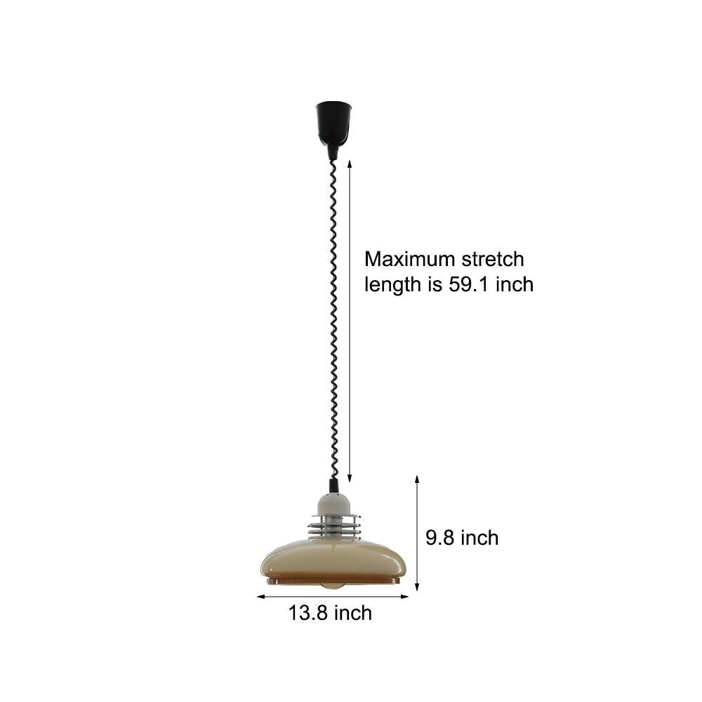 Glass Cream Retractable Retro Nordic Pendant Light