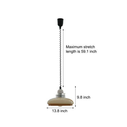 Glass Cream Retractable Retro Nordic Pendant Light