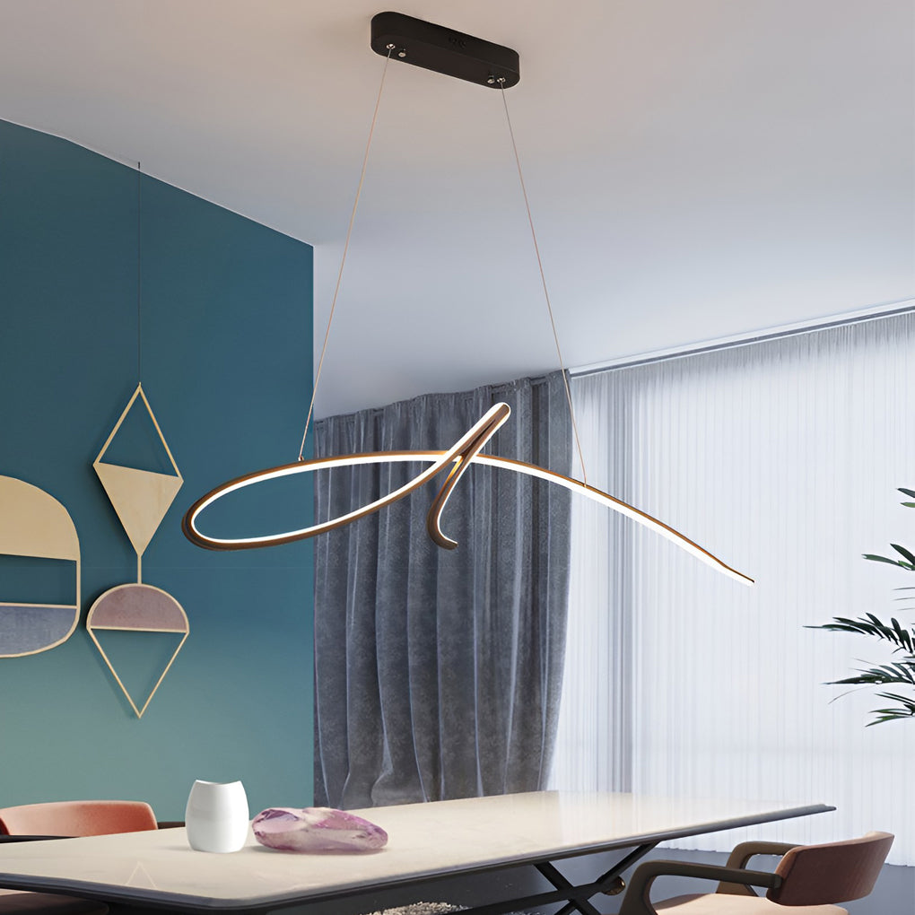 Modern line black synthetic pendant lighting — Warm White (3000K)