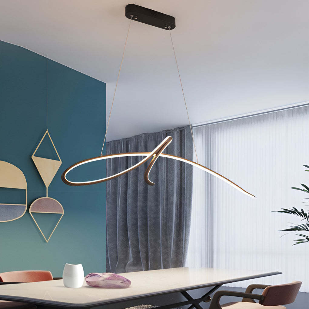 Line Dimmable LED Black Nordic Kitchen Pendant