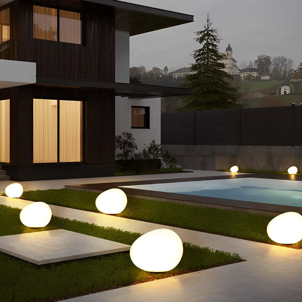 Adjustable LED Cobblestone Outdoor Lamp 3-Color Lighting for Gardens and Lawns-Lighom