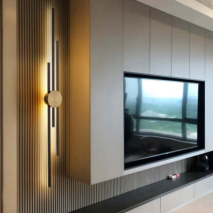 Modern Linear Wall Lamp Minimalist 2 Color Metal Wall Light-Lighom
