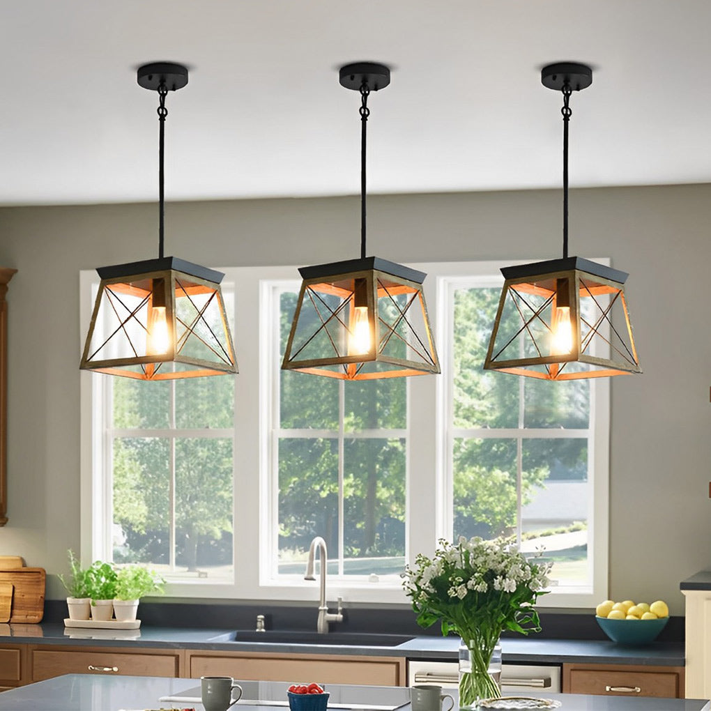 Geometric Iron Adjustable Retro Industrial Chandelier