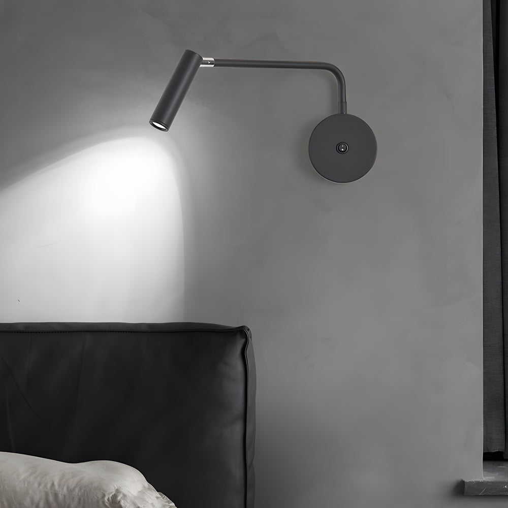 Black metal swing tube wall sconces - modern — Natural White (4000K) / Matte Black