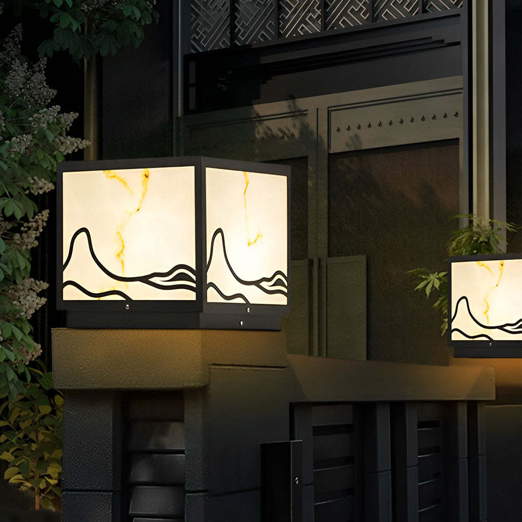 Mountain Scenery Smart Solar Post Cap Light