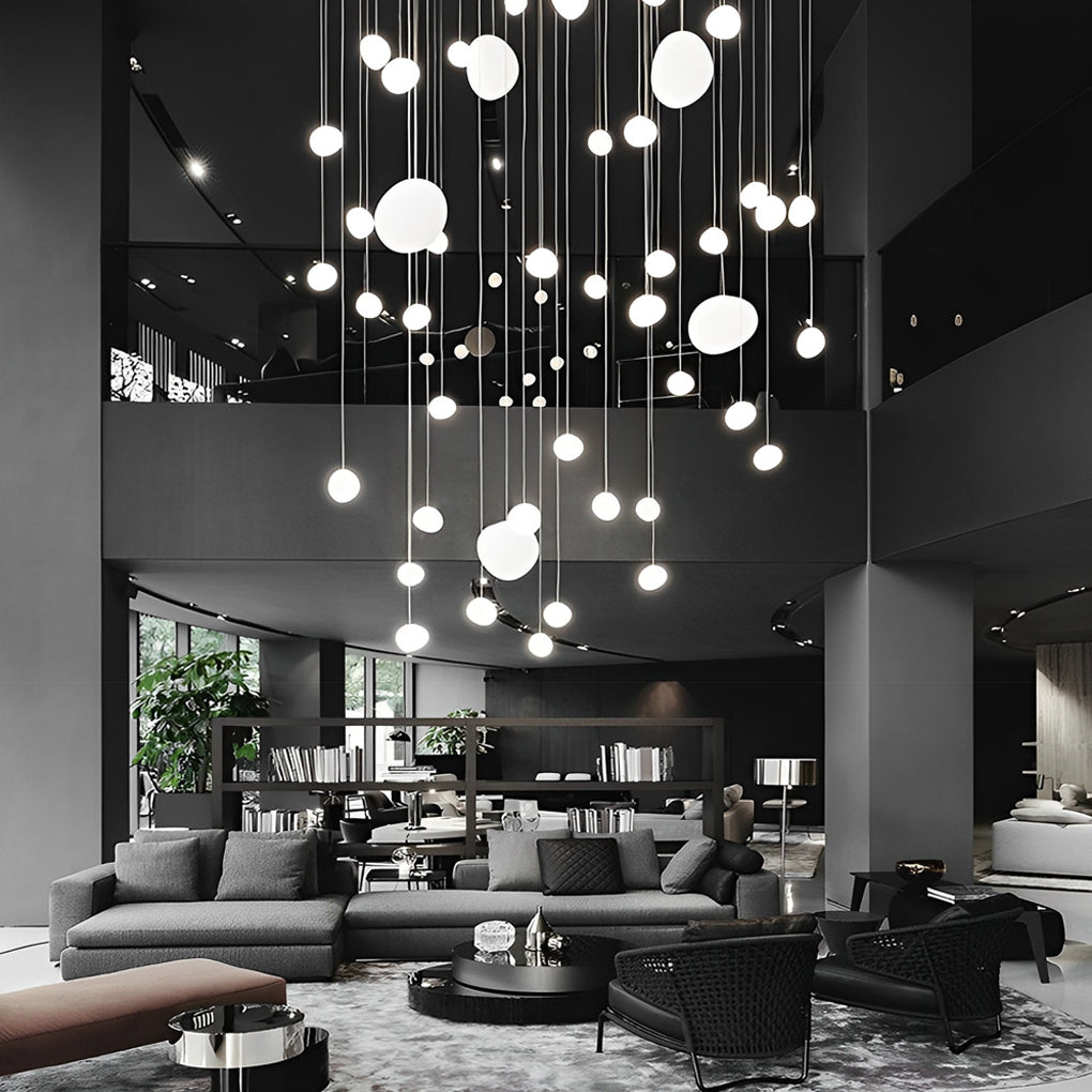 Glass Round Ball LED White Modern Pendant