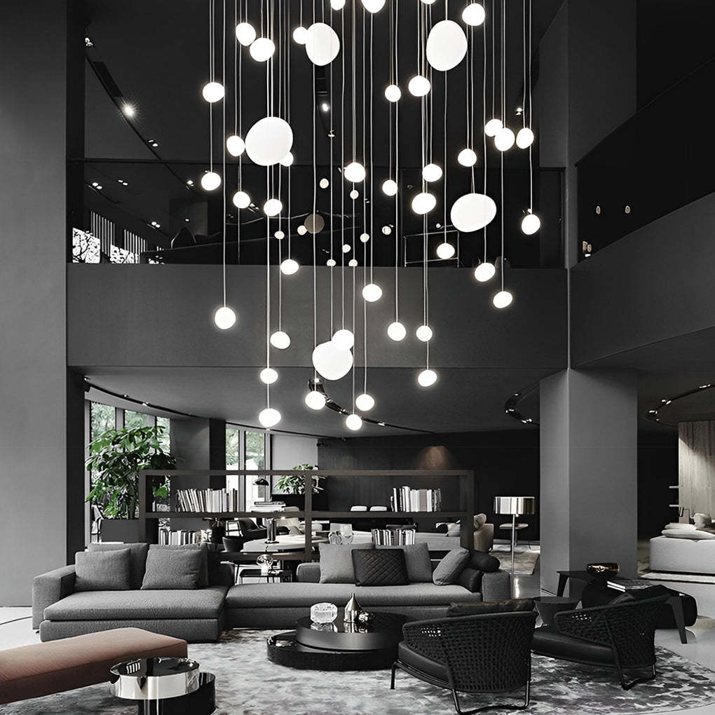 Glass Round Ball LED White Modern Pendant
