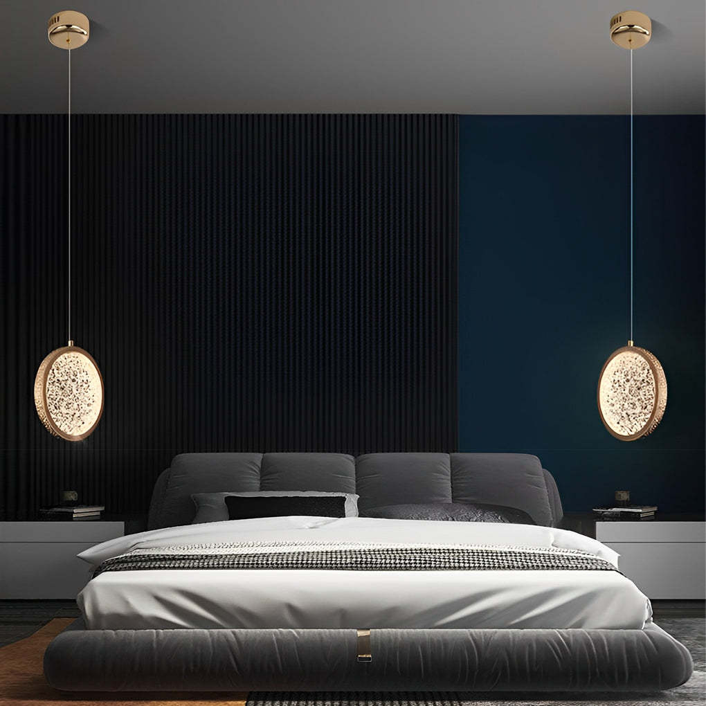 Round Iron Acrylic Dimmable Modern Pendant
