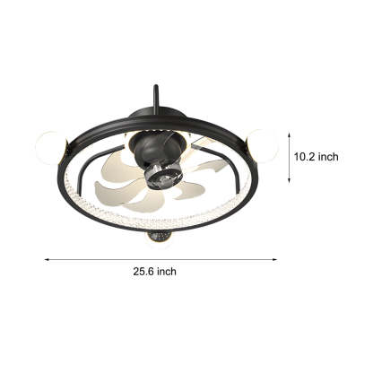 Round Acrylic Ball Decor 3 Step Dimming Modern Bladeless Ceiling Fan Light-Lighom