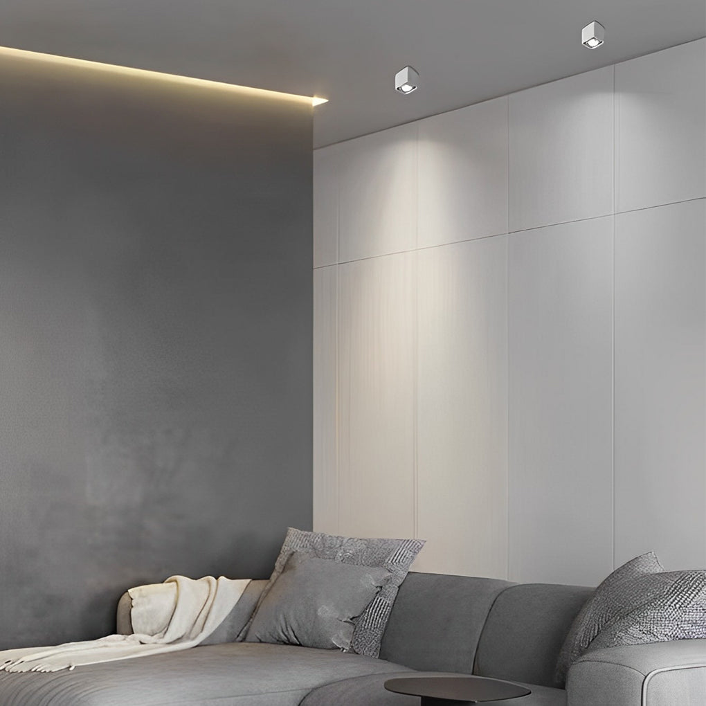 Square Adjustable 3-Step Dimming LED Ceiling Grille Light — White / 1-Light / Neutral White