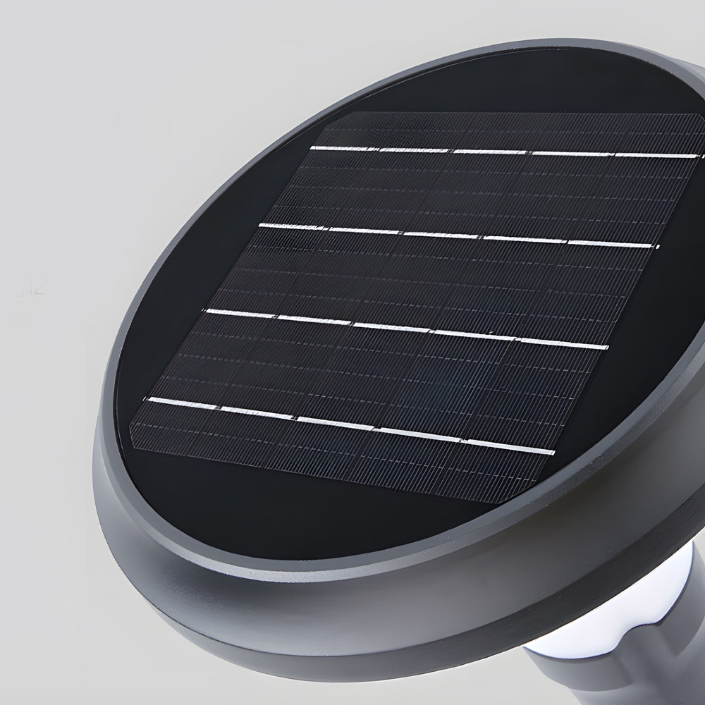 Black Solar Lawn Bollard Light-Lighom