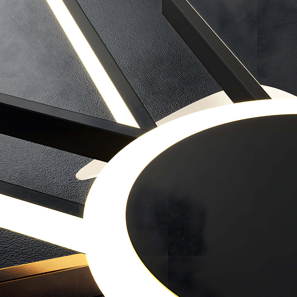 Spiral Linear Modern LED Silent Black Gold Ceiling Fan