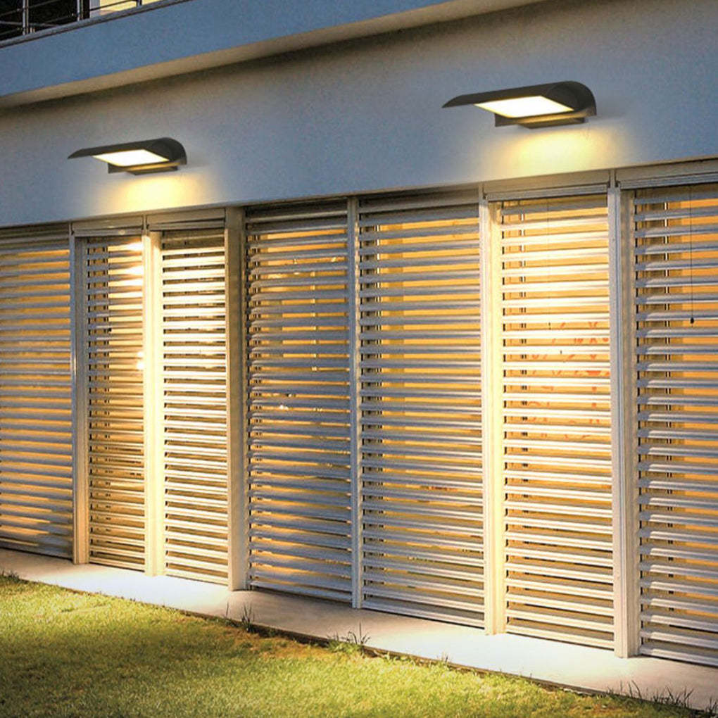Curved Outdoor Waterproof LED Black Modern Minimalist Wall Lamp Exterior Lighting-Lighom