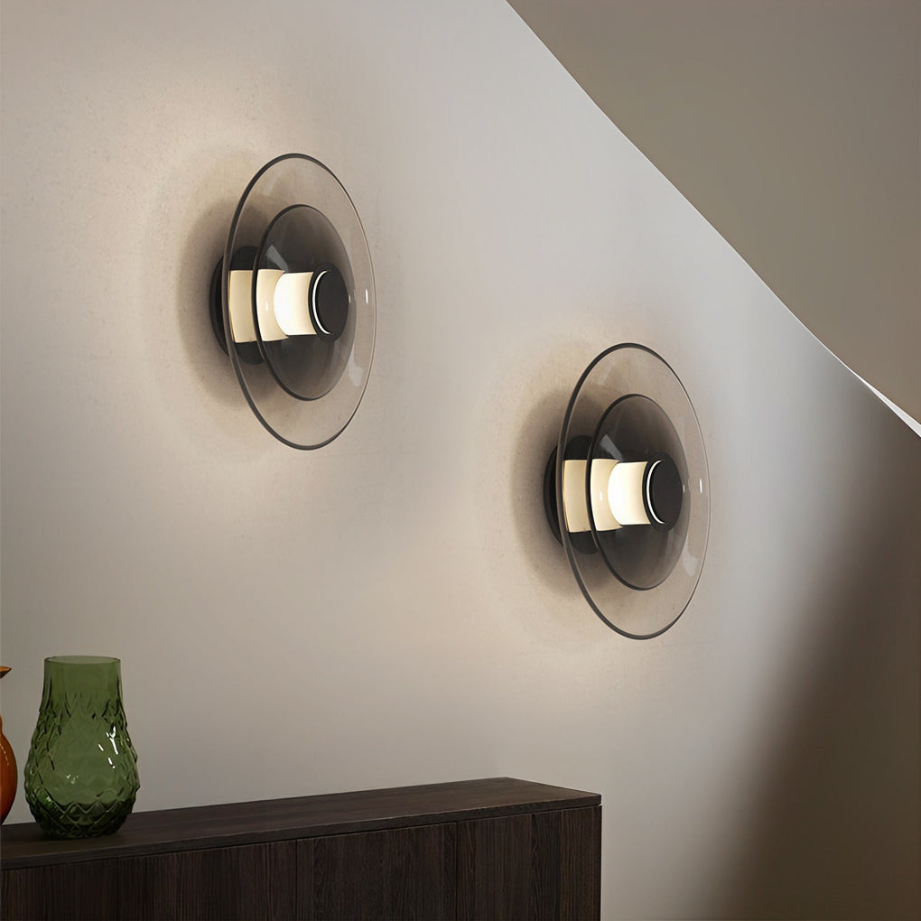 Round Double-Layer Glass LED Nordic Wall Sconce