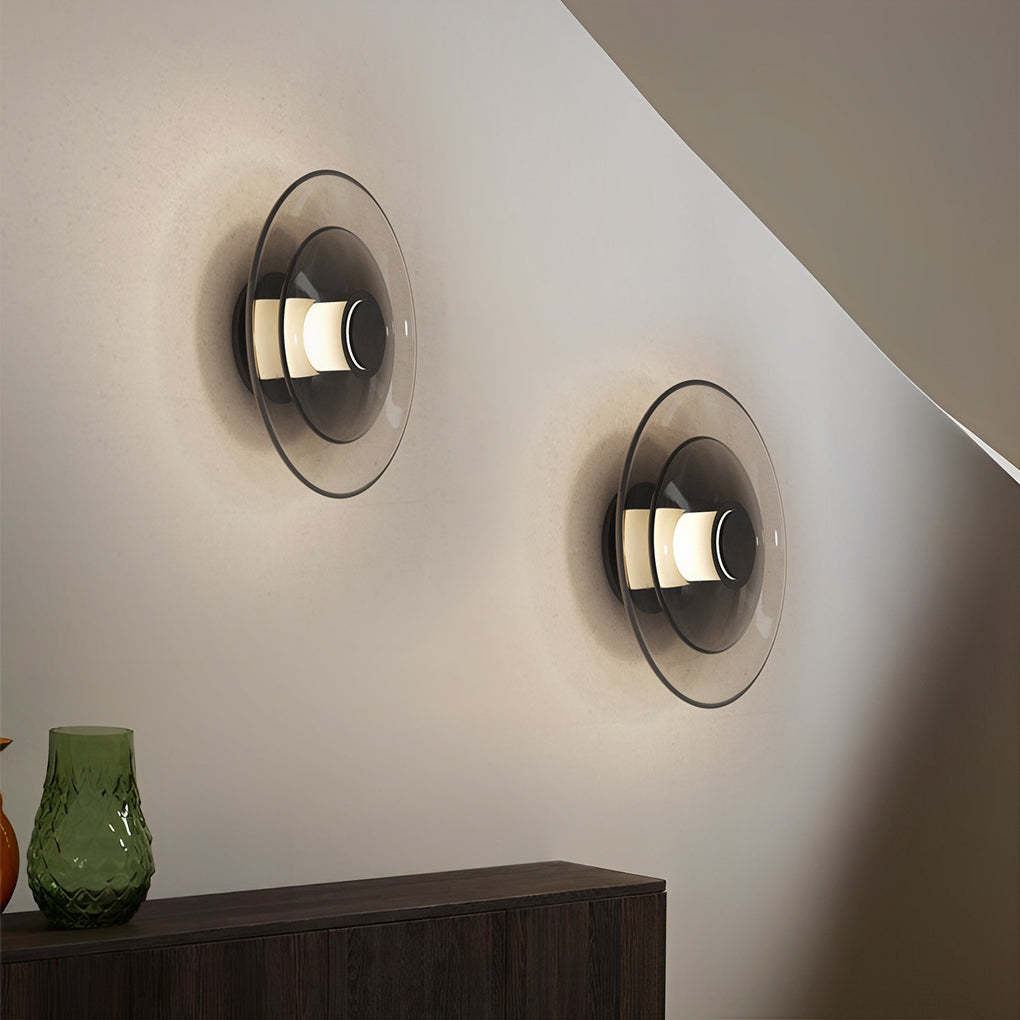 Round Double-Layer Glass LED Nordic Wall Sconce