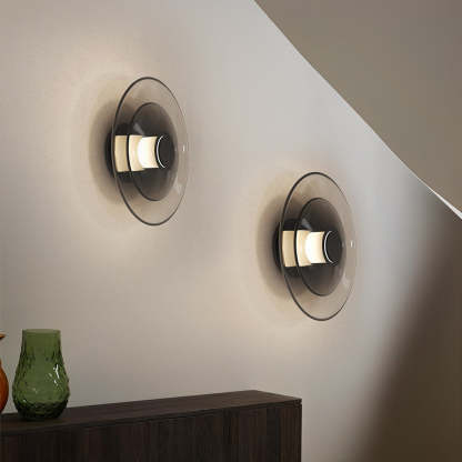 Round Double-Layer Glass LED Nordic Wall Sconce